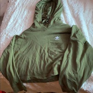 Green Adidas cropped hoodie
